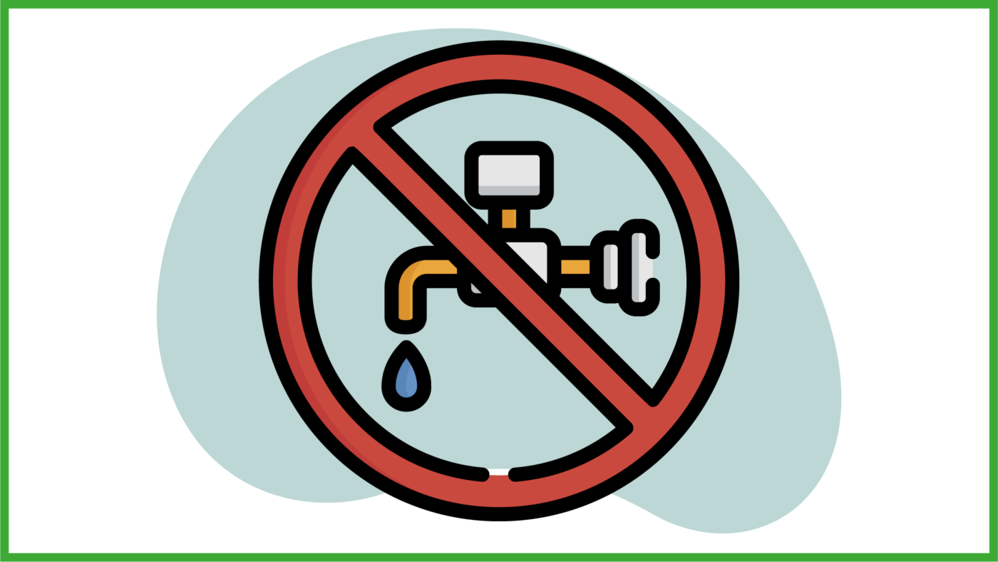Immagine dell'acqua potabile con il simbolo di divieto