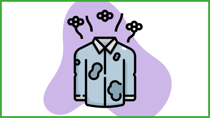 Immagine di una camicia di seta con gli aloni di sudore
