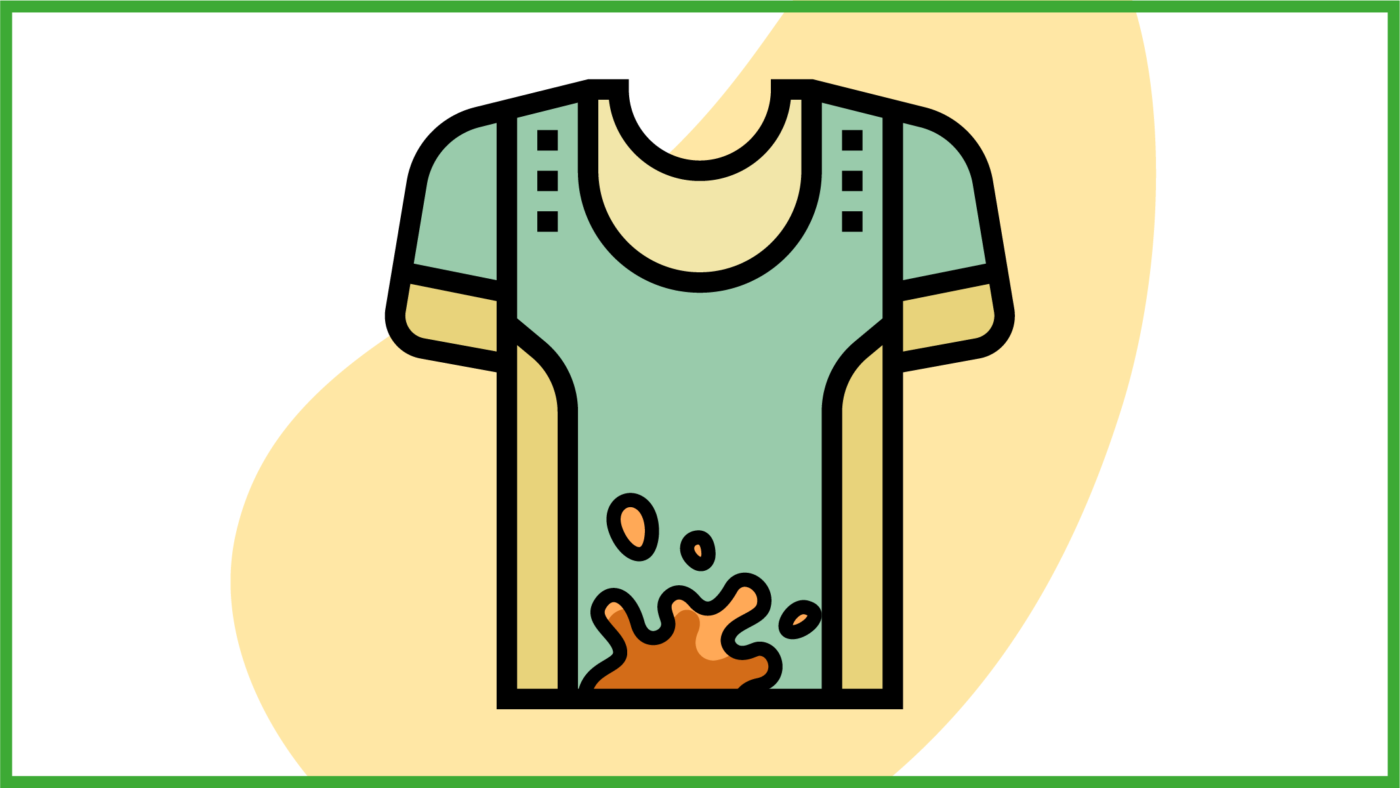 Immagine di una maglietta sintetica sporca di ruggine