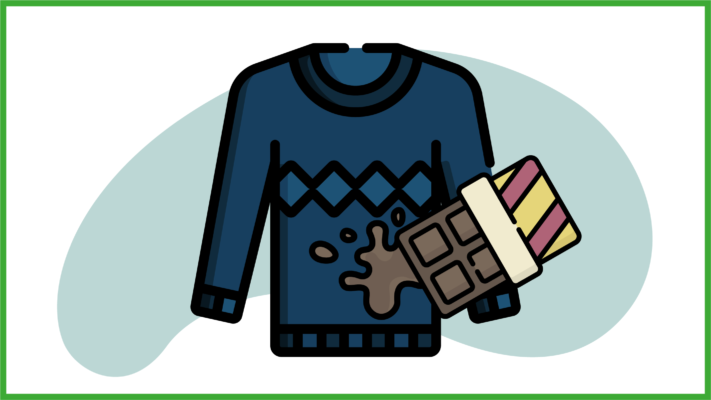Immagine di un maglione sporco di cacao
