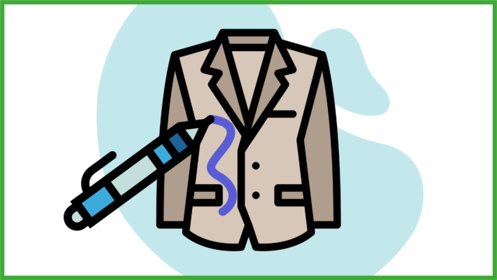Immagine di una giacca iln lino sporcata con un pennarello