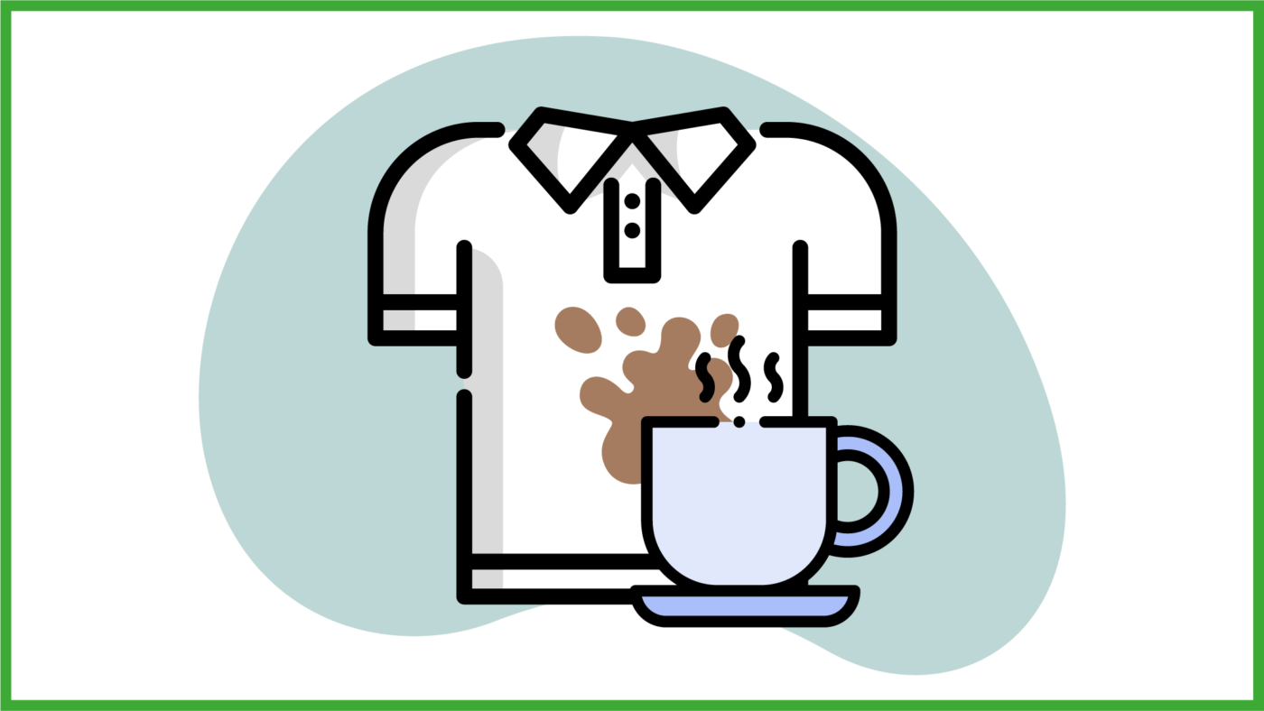 immagine di camicia bianca macchiata di caffè