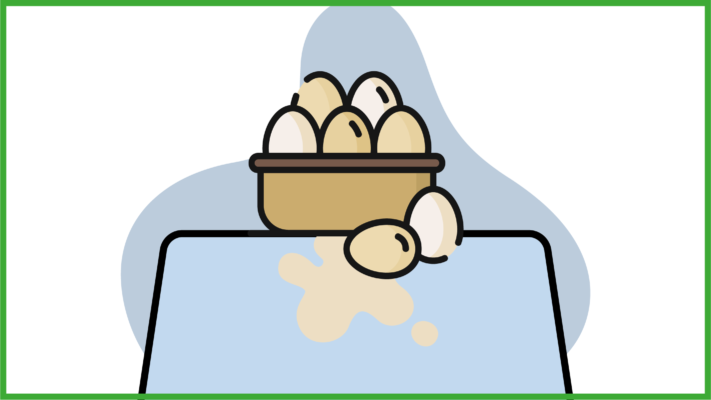 immagine di tovaglia macchiata di uova