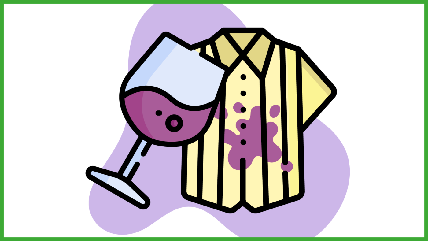 immagine di capo colorato macchiato di vino
