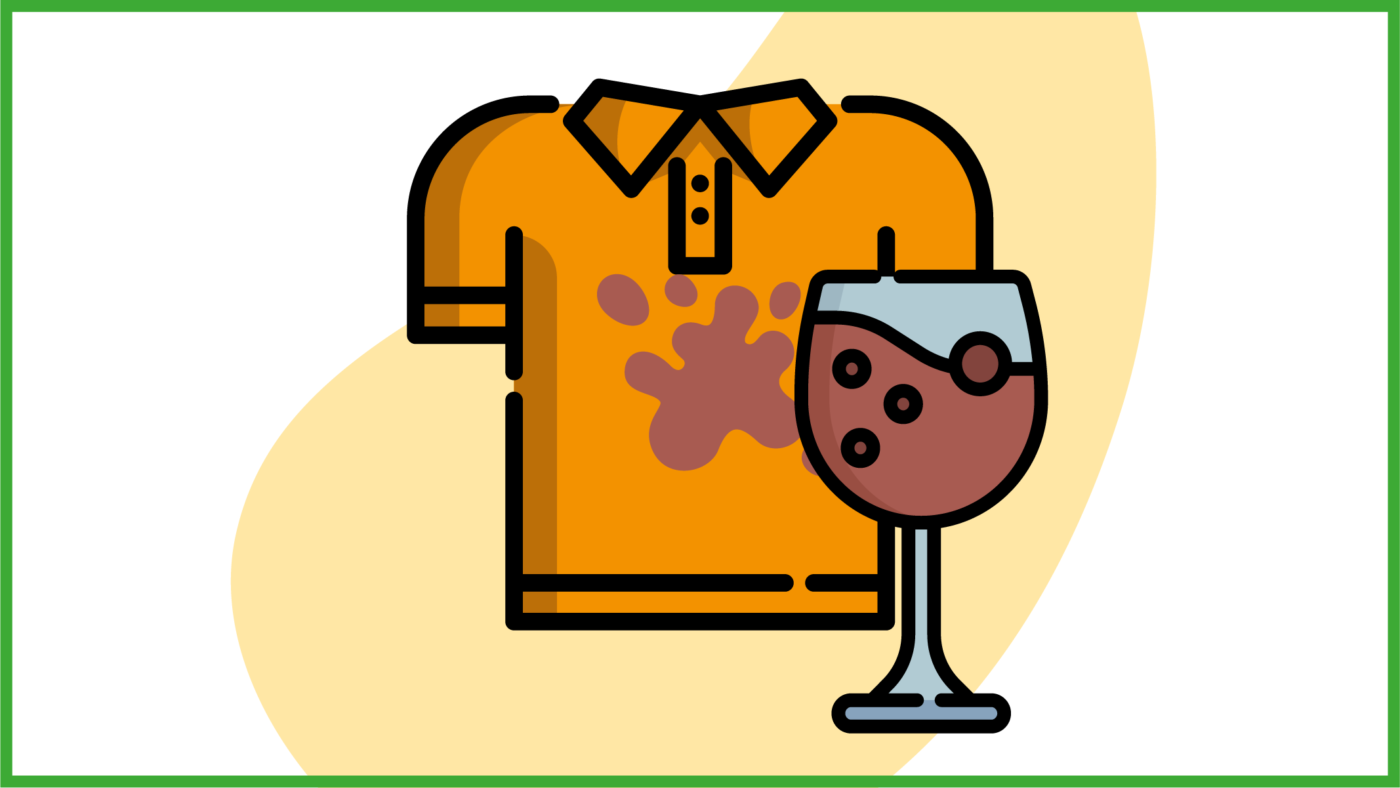 immagine di maglietta cotone colorata macchiata di vino
