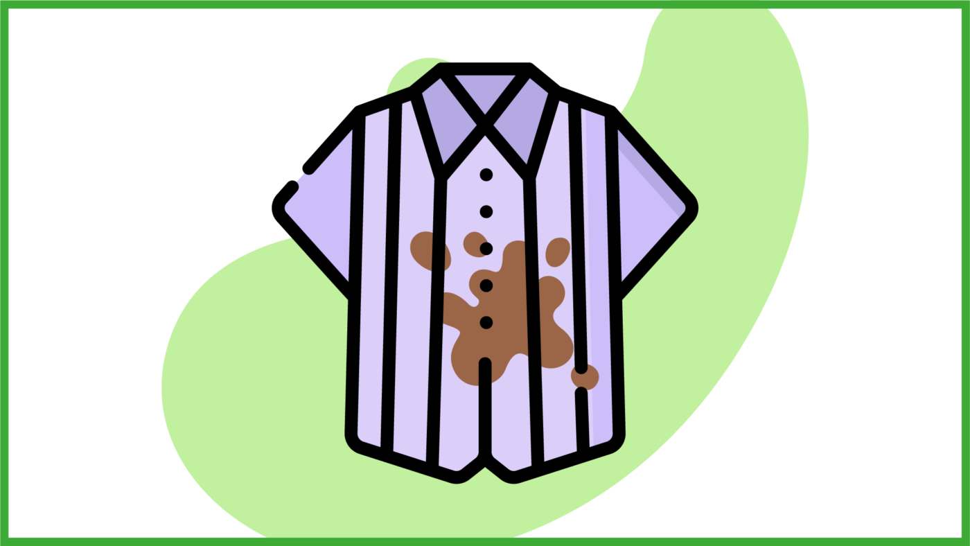 immagine di maglietta colorata macchiata di cioccolato