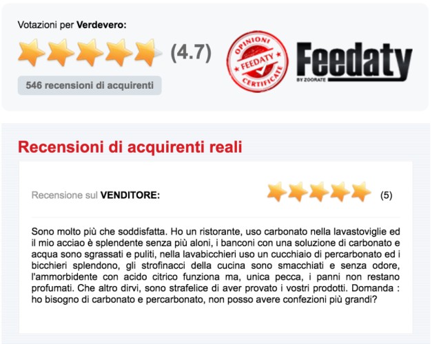 recensioni venditore feedaty