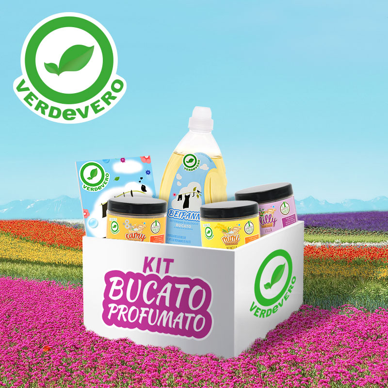 kit bucato bio profumato verdevero detersivi ecologici