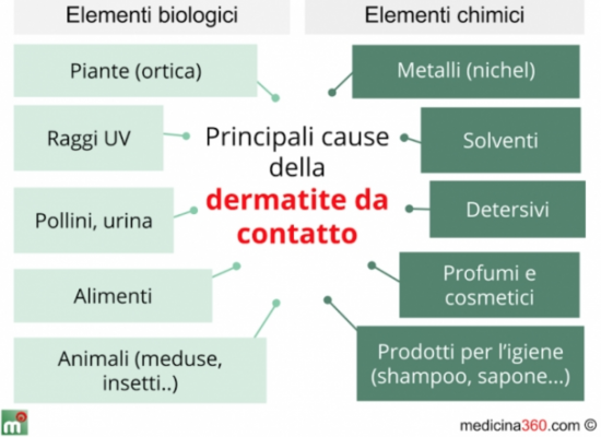 dermatite da contatto cause