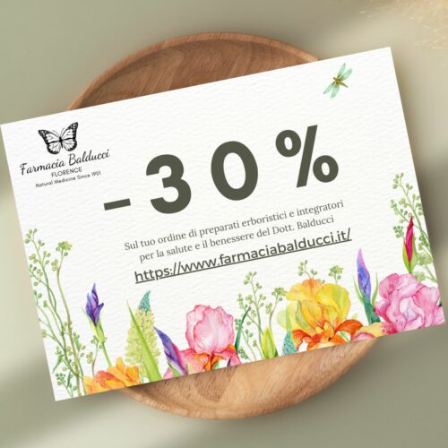 BUONO SCONTO 30% SU INTEGRATORI DEL DOTTOR BALDUCCI