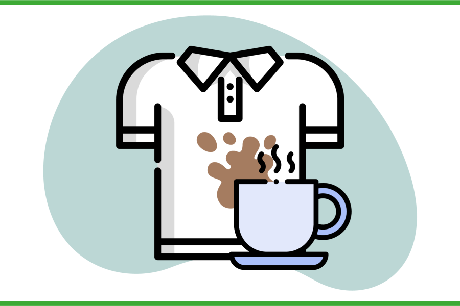 immagine di camicia bianca macchiata di caffè