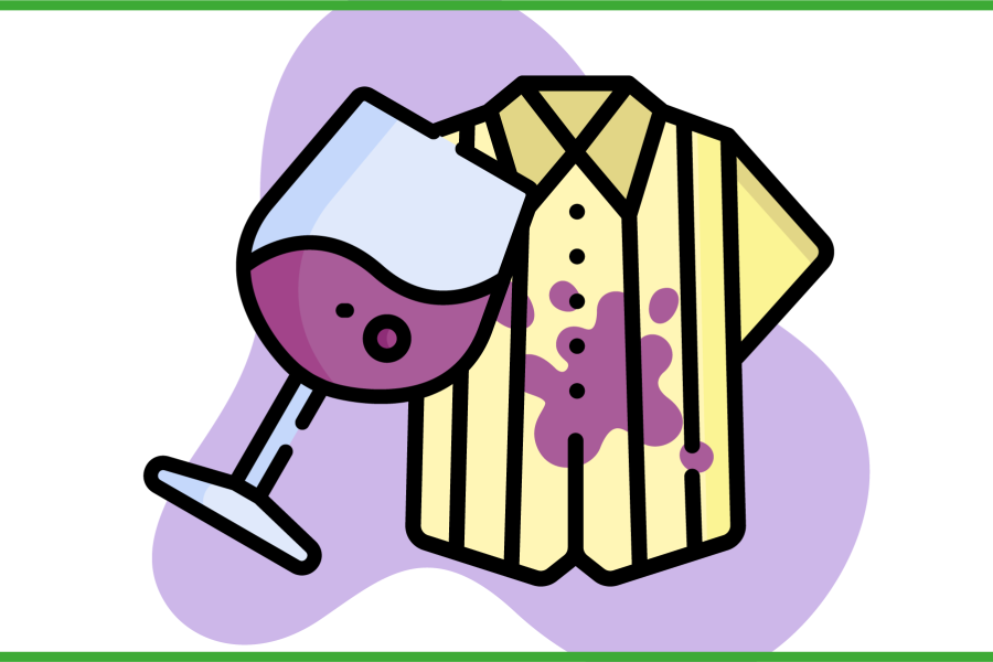 immagine di capo colorato macchiato di vino
