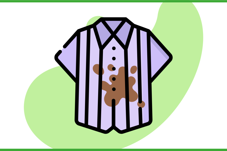 immagine di maglietta colorata macchiata di cioccolato